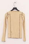 BASERANGE Long Sleeve T-Shirt TTML Collection Ribbed Cotton Portugal BAS-TTML-RB-SP25-HEN YELLOW